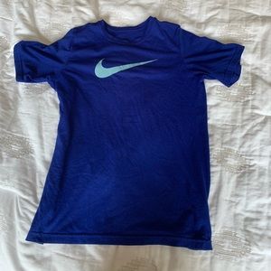 Blue nike dri fit shirt. ( good condition)